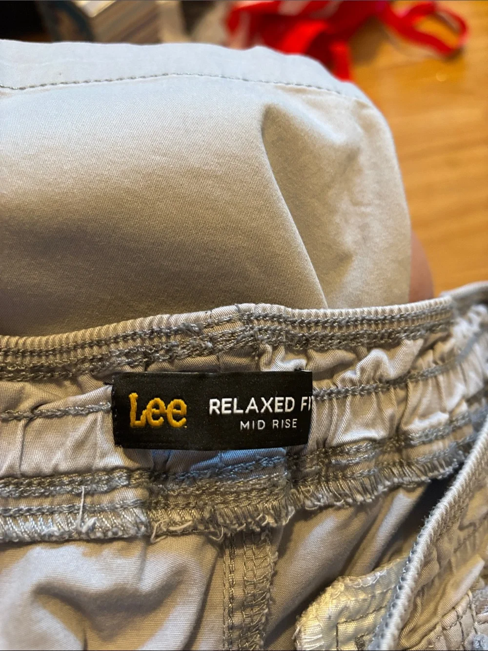 Lee Men's Light Gray Drawstring Cargo Shorts - Picture 3 of 4